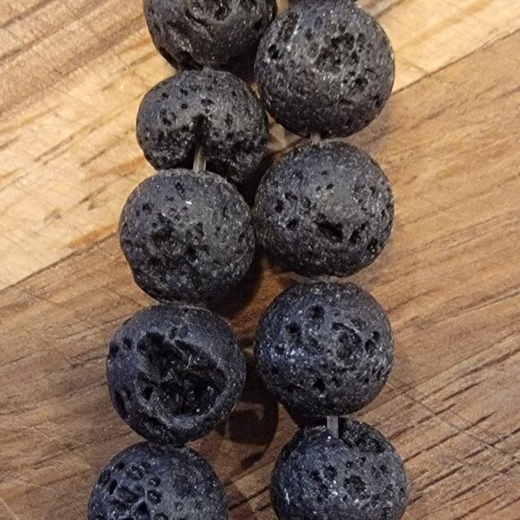 Lava 8MM Round Stone Beads# 92065 Halcraft Bead Gallery 10 inch/25CM Strand - Picture 1 of 8